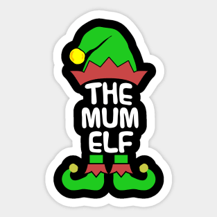 Mum Elf Matching Family Group Christmas Party Pajama Sticker